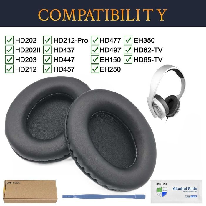 Set 2 bureti pentru casti Sennheiser HD202 HD202 II HD203 HD212 HD212 Pro HD437 HD447 HD457 HD477 HD497 EH150 EH250 EH350 HD62-TV HD65-TV