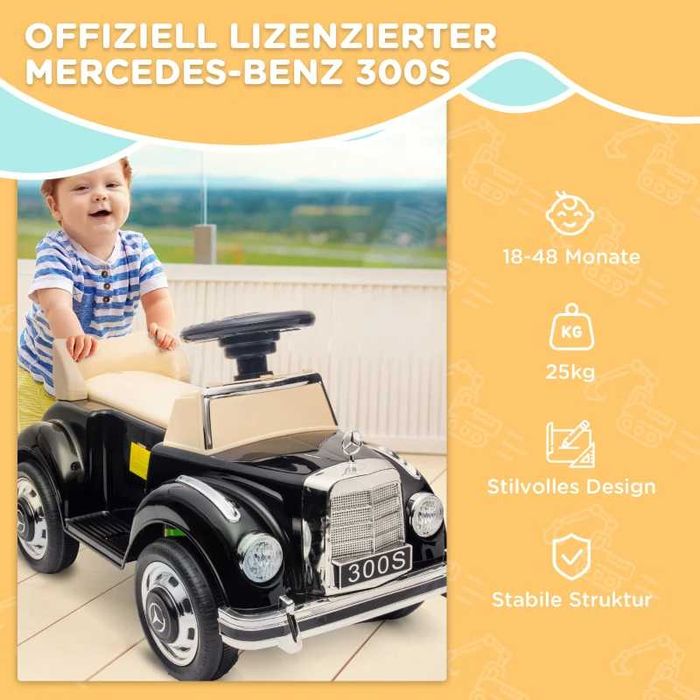 AIYAPLAY Количка за яздене Mercedes Benz Design 300 S Лицензирана