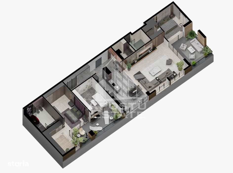 Penthouse cu 4 camere, 3 bai, zona Centrala