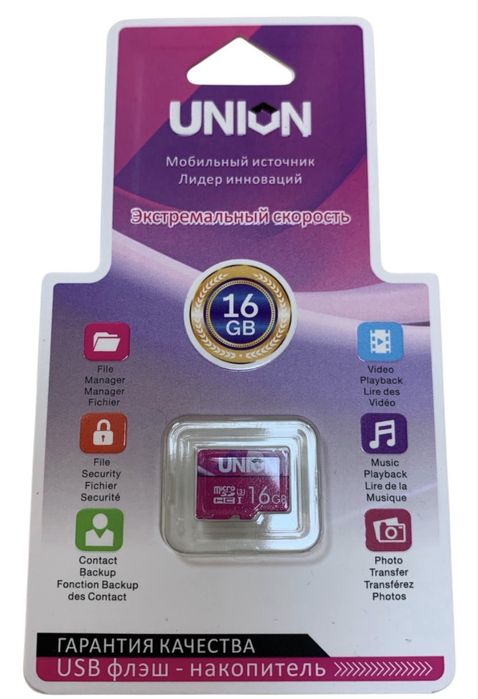 Карта памяти Union microSD  16 ГБ