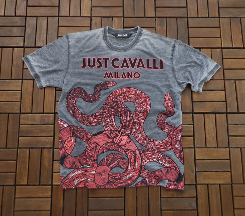 Мъжка тениска Just Cavalli T-Shirt With Logo And Snakes 
мъжка тениска