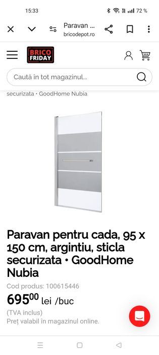 Geam Paravan cada sticla