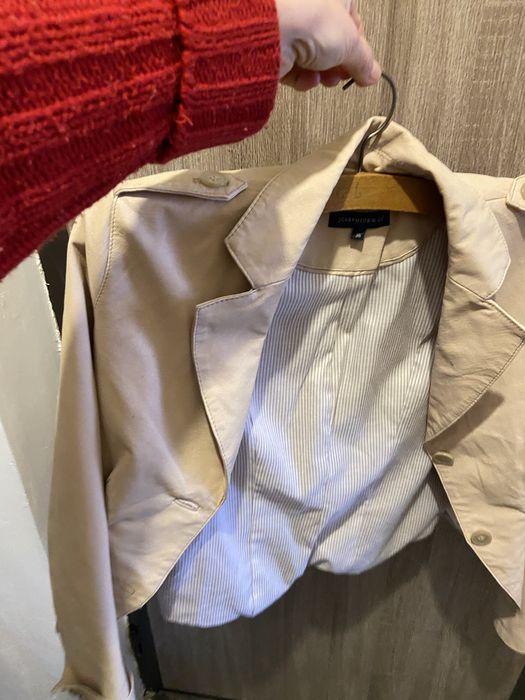 Geaca de piele bej eleganta