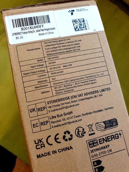 Външни светещи лампички 30м., LED външна декоративна гирлянда,  студено бяло,чисто нови