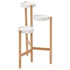 Модерен триетажен цветарник IKEA SATSUMAS (бамбук / бяло)