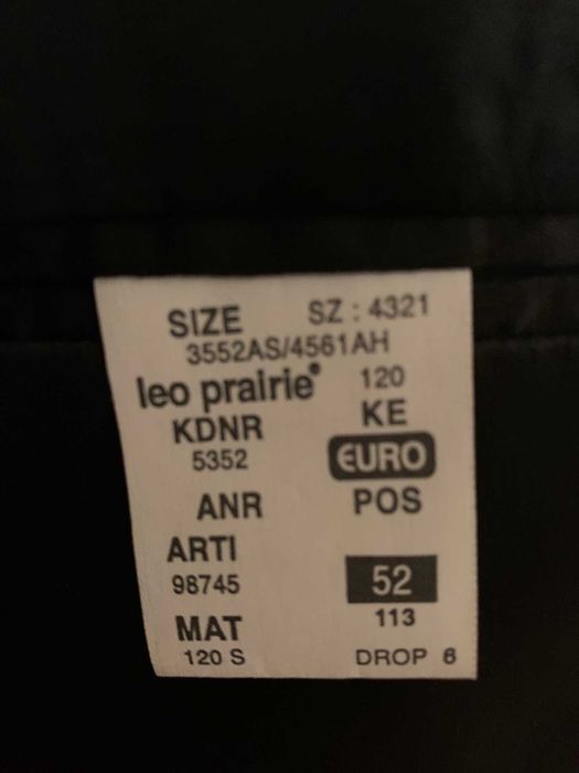 Costum elegant, 3 piese, nou, Leo Prairie, marimea 52