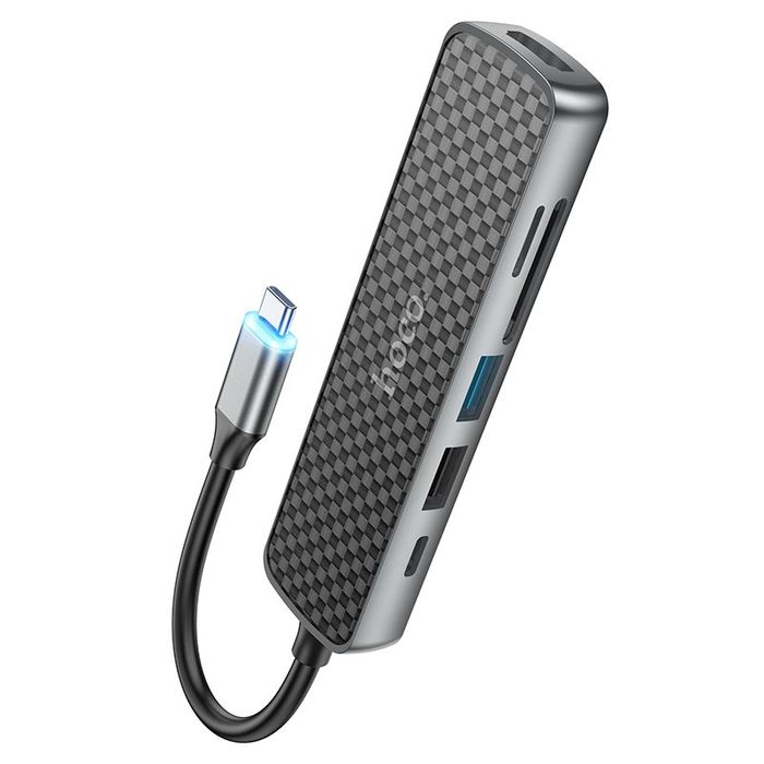 Type-C Hub Hoco HB24 HDMI + USB3.0 + USB2.0 + SD + TF + PD