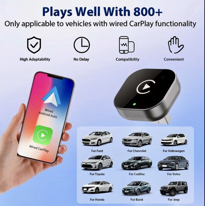 Безжичен адаптер за Android Auto и Apple Carplay