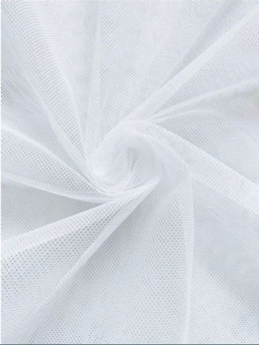 Тюль однотонный белоснежный