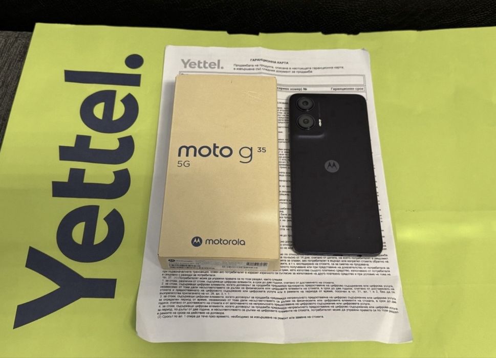 КАТО НОВ 256GB Motorola g35 5G Yettel Гаранция 2028г. Black / Черен