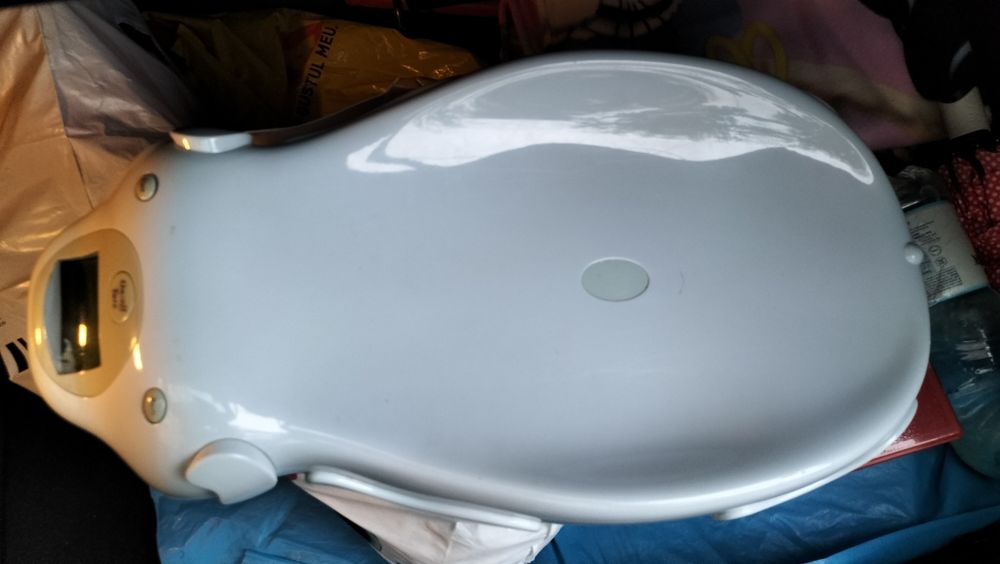 Cantar bebe albastru cu baterii