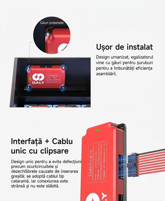 Egalizator Activ DALY 16S 5A Balancer pentru acumulatori LiFePO4  Li-ion