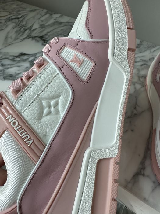 sneakers piele naturala LV Trainer Pink –