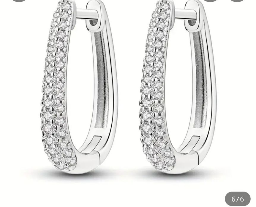 сребърни обеци със цирконий