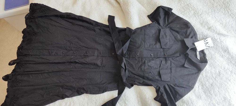 Дълга рокля тип риза ZARA