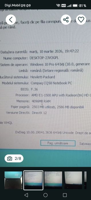 Laptop Compaq cq 58