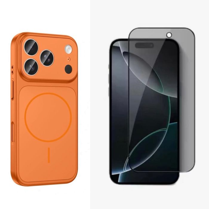 Husa Magsafe Glass Seria 17 + Folie Sticla Iphone 13/13 PRO/13 PRO MAX