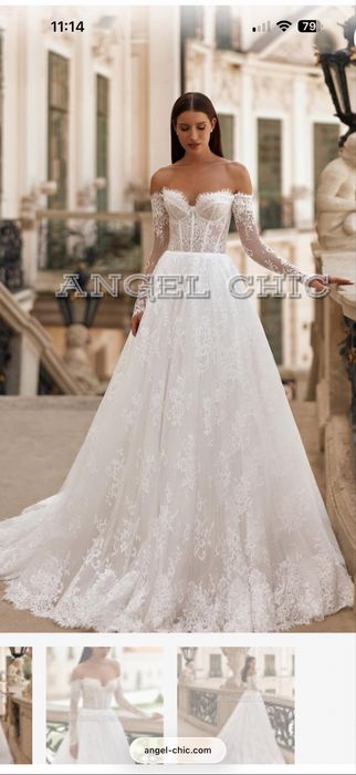 Rochie de mireasa tip A din dantela