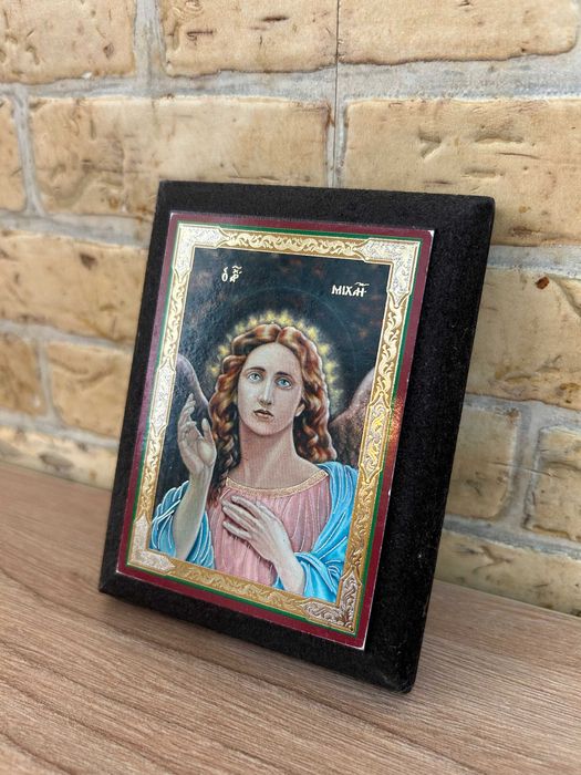 Icoană Arhanghelul Mihail pe lemn, din Ierusalim - Stare Buna