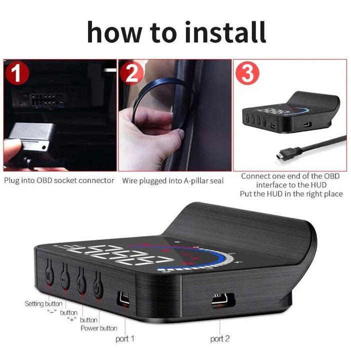 M13 Автомобильный проекционный дисплей OBD2 HUD
