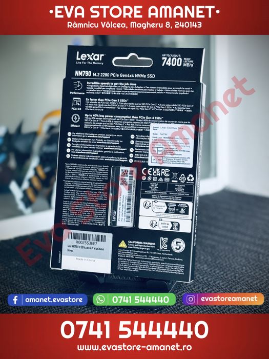 SSD Lexar NM790 8TB PCIe Gen4x4 M.2 2280 viteză citire 7400MB/s