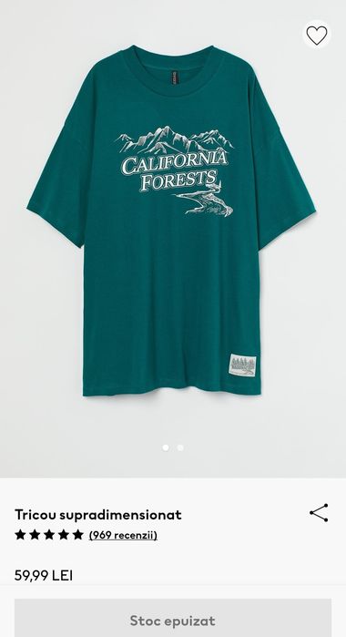 Tricou verde oversized H&M