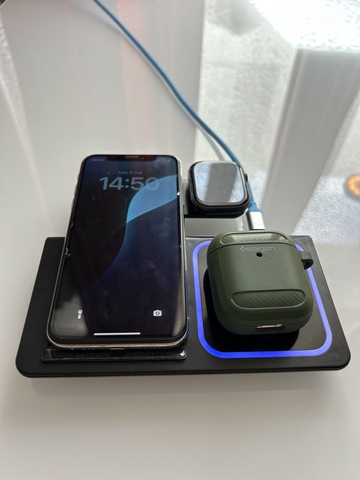 Incărcător Wireless 3in1 Telefon/Ceas/Căști