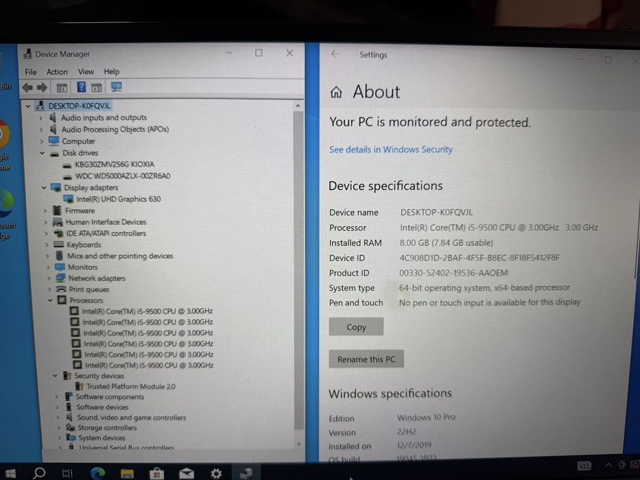 Calculator HP ProDesk 400 G6 SFF, Intel i5-9500, 8GB RAM, 256GB SSD