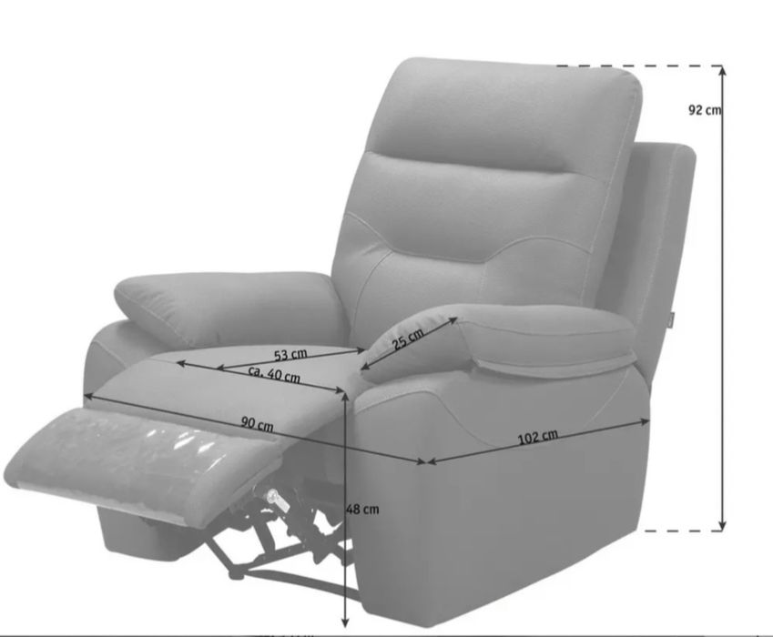 Fotoliu - piele maro, funcție relax