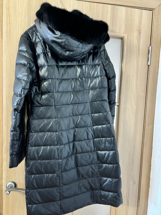 Пуховик кожаный