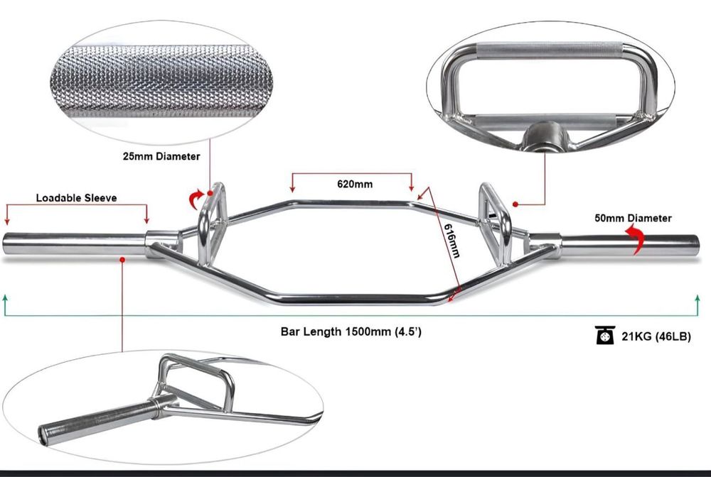 Гриф олимпийский зигзаг и фрунцузкий Fitness Gear