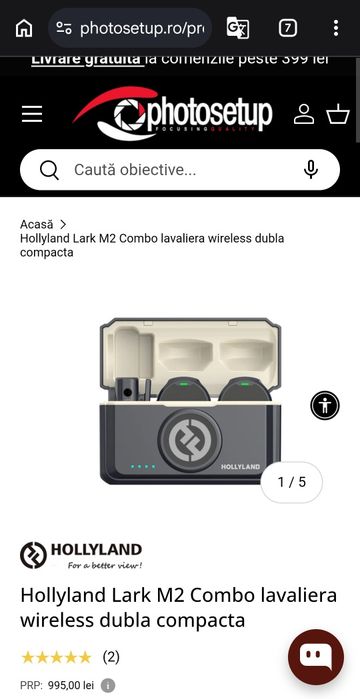 Lavaliera wireless dubla compacta