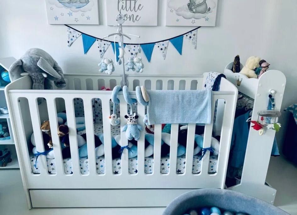 Mobexpert Nordic, Pat bebe / junior 140x70, cu saltea