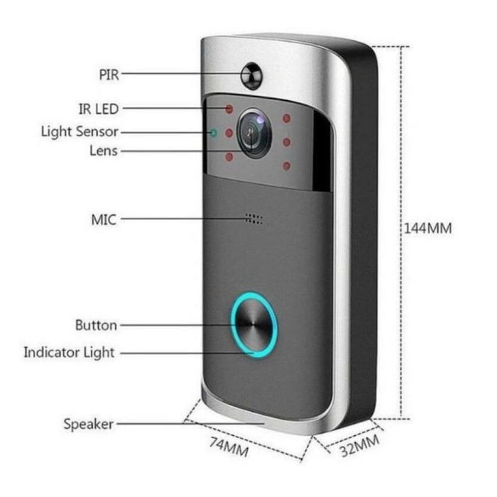 Sonerie inteligenta, sonerie video, Video Doorbell V5, Wi-fi / HD video /night vision /conectare cu smartphone andriod /IOS