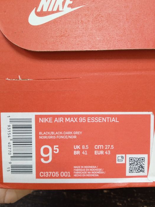 Nike air max 95 triple black оригинал