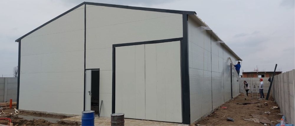 Hala metalica 10x20x4 acoperit cu panou de 6 supraetajare