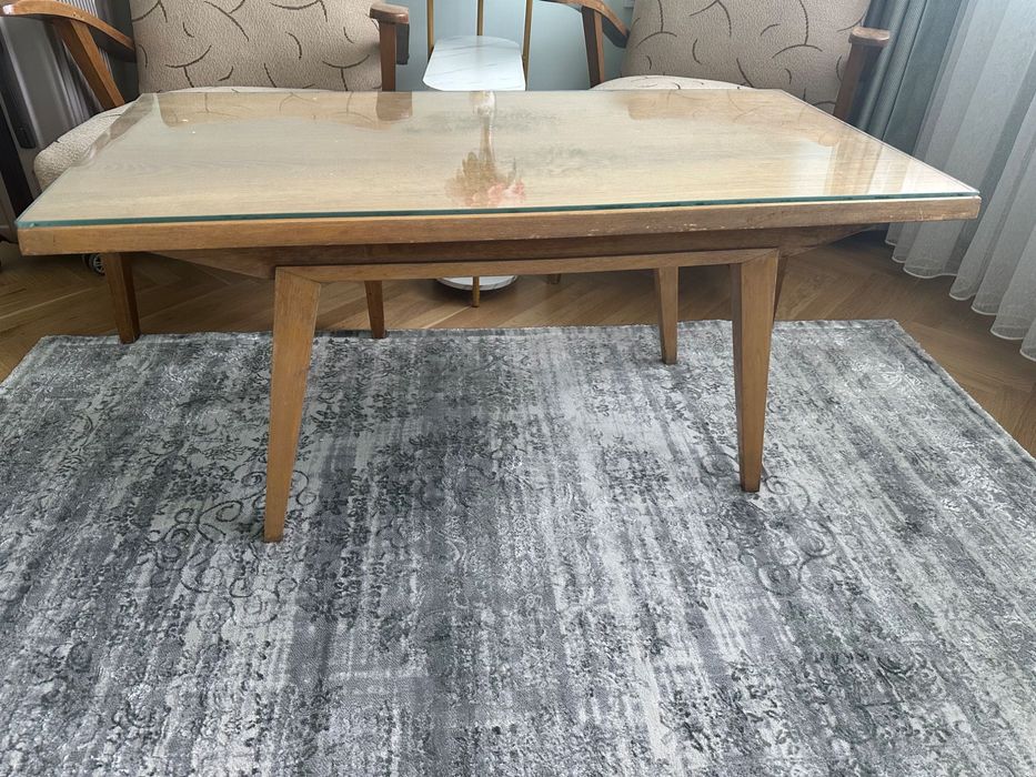 Масичка за кафе (дървена със стъкло)