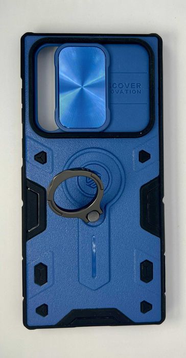 Husă silicon Samsung Galaxy S22 Ultra - CamShield - Inel - Albastru