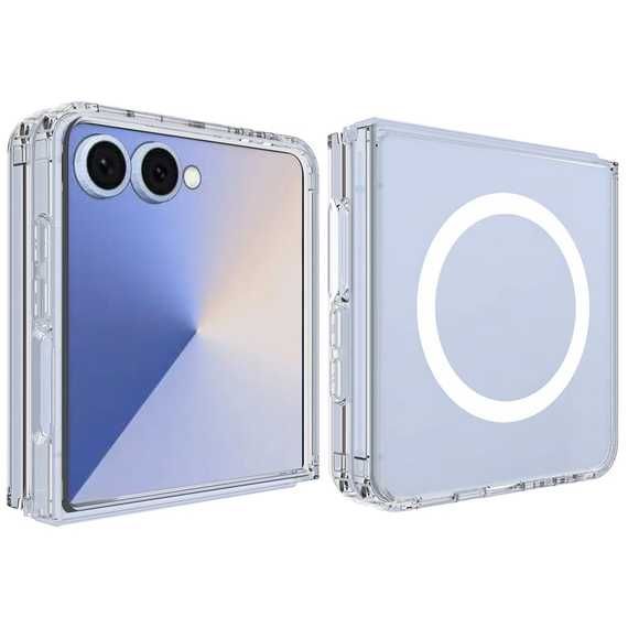 Husa Samsung Z Flip7 , MagSafe, Acryl AntiDrop, TRANSPARENTA
