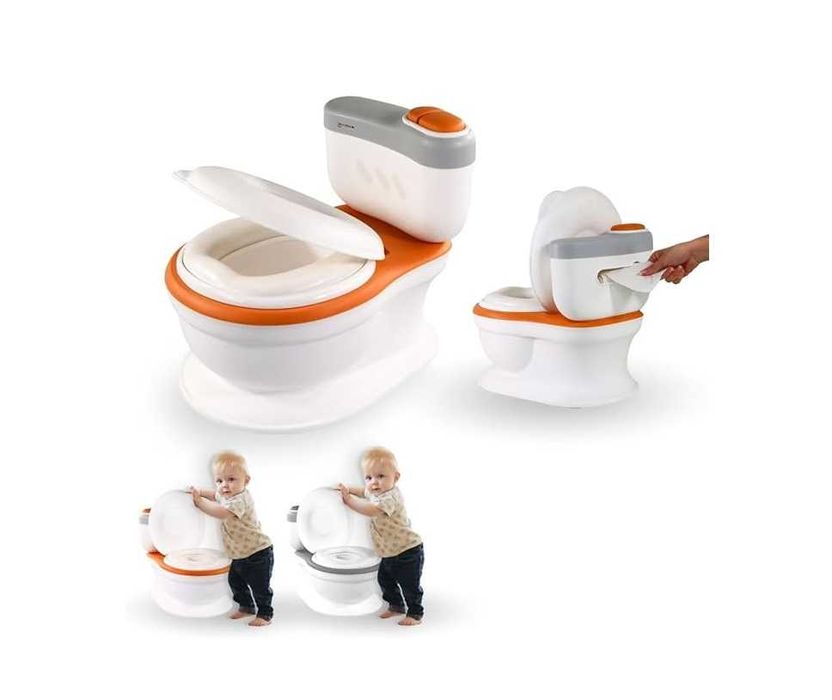 Бебешко гърне тоаелтна Възраст 1-3 години, С капак и звук Mobiclinic