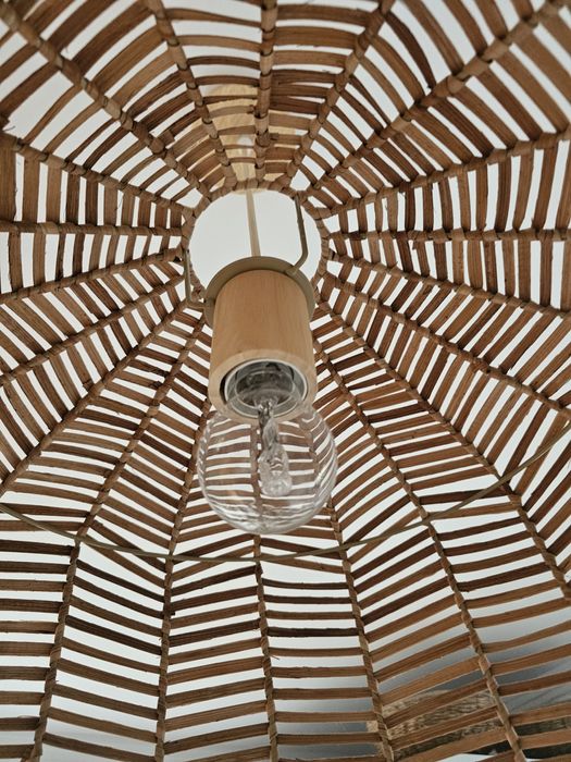 IKEA Lustra abajur ratan lemn NOU