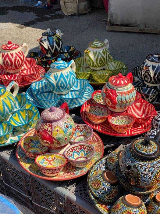 Milliy sopol idishlar choynak piyola v.h.k...