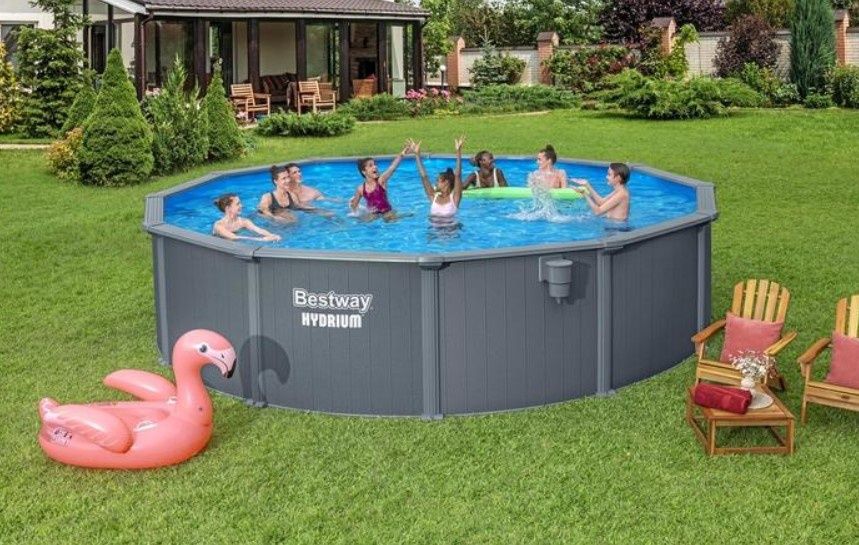 НОВ!Суперлукс метал Басейн Bestway Hydrium 5.49м-1.32м 2г гаранция