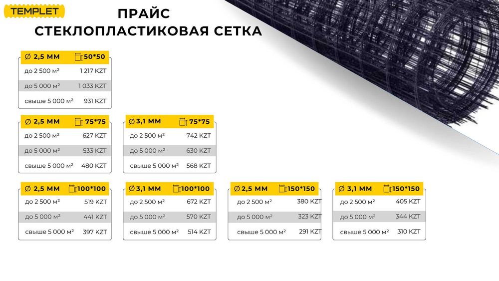 Стеклопластиковая сетка в Актобе