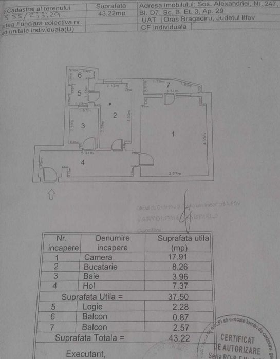 Garsonieră 43 mp. Ultracentral - lângă Primăria Bragadiru