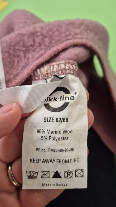 Cagula lana fleece Mikk-line 62/68
