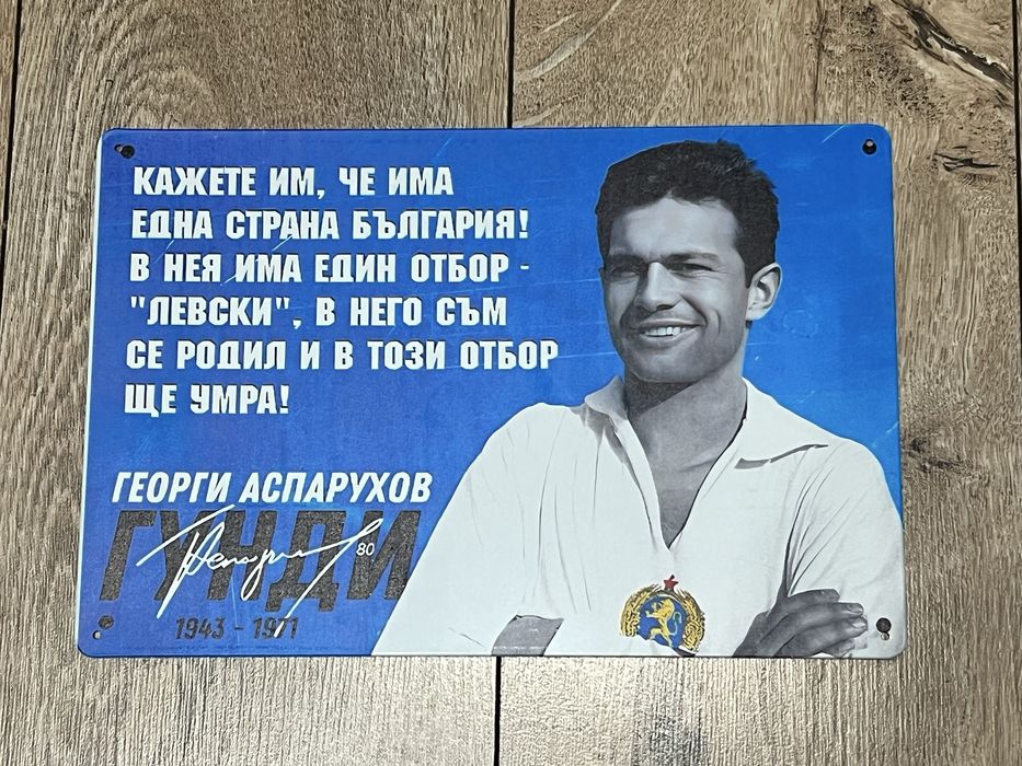 Метална табелка Левски „Гунди“