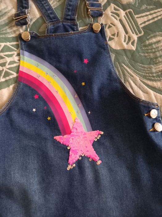 Джинсовый сарафан 128-134 см