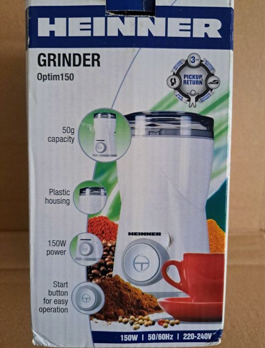 Rasnita de cafea Heinner HCG-150P, 150W, 50 g, Alb
