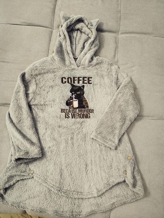 Ежедневен дамски пухкав суичър с коте